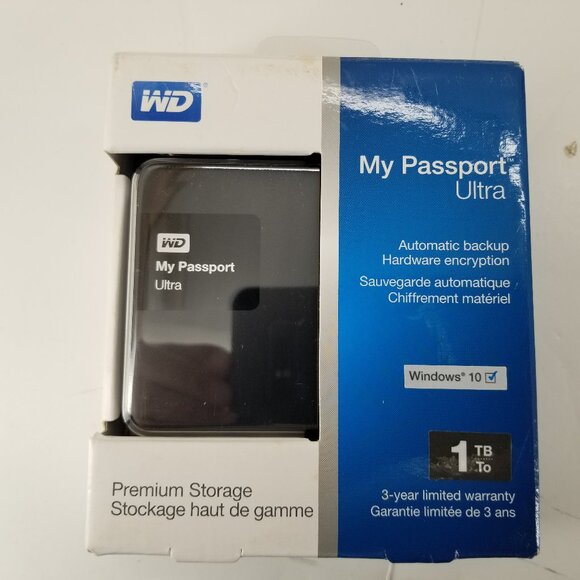 WD Western Digital My Passport Ultra 1 TB External WDBZFP0010BBKNESN HDD FS! - Picture 1 of 6